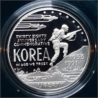 1991 Korean War Proof Silver Dollar MIB