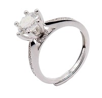 925S 1.0ct Moissanite Diamond Secret Halo Ring