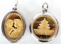 .999 PURE GOLD CHINESE CHARMS - LOT OF 2