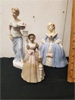 Three vintage collectible glass figurines one has