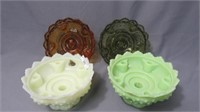 4 Fenton candlebowls as shown