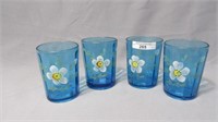 4 painted glasses