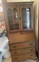Drop front secretary with three lower drawers,