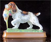 Porcelain Spaniel & Pheasant Figurine