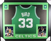 Autographed Larry Bird Custom Framed Jersey