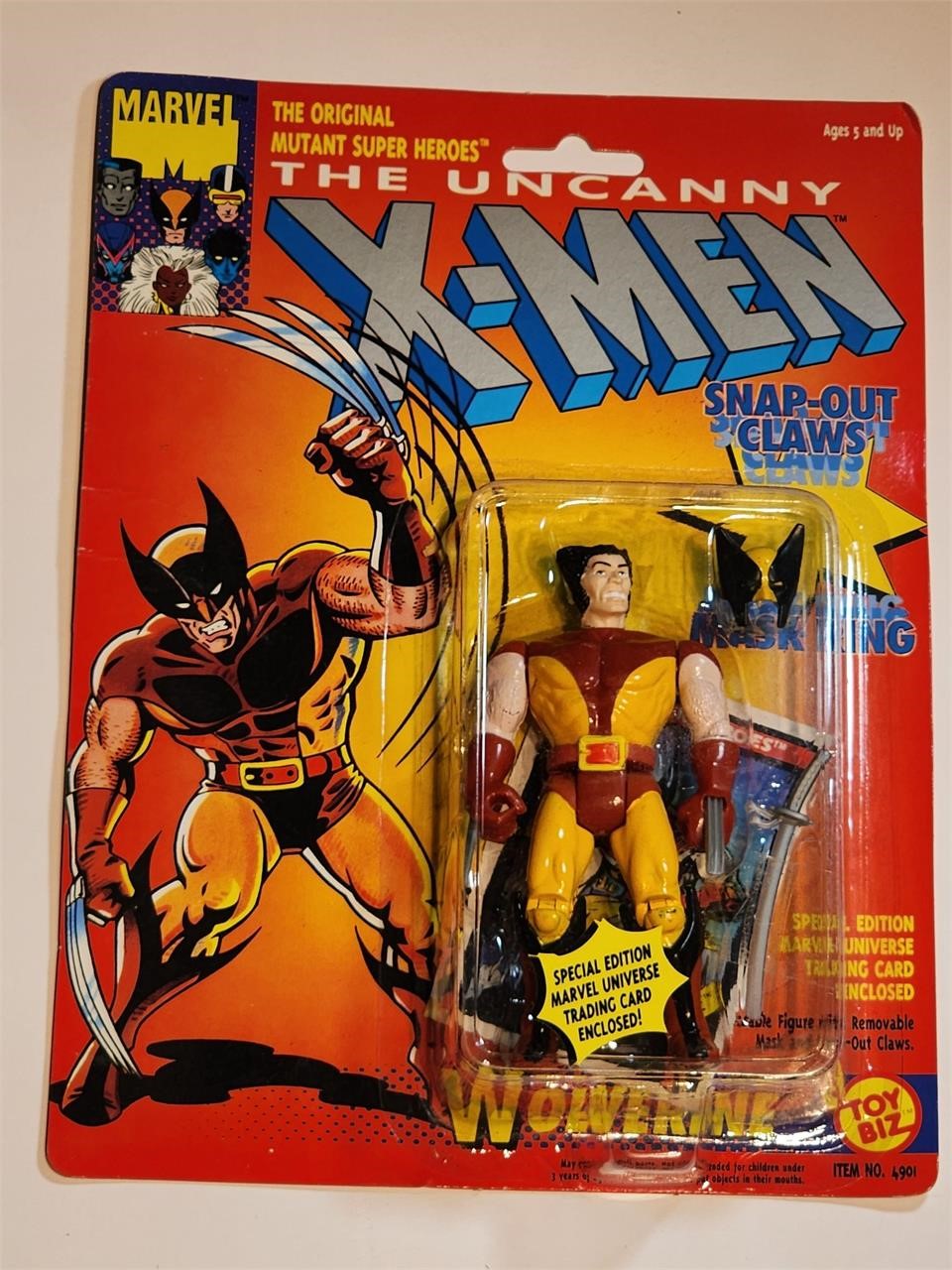 1991 TOY BIZ XMEN WOLVERINE SNAP OUT CLAWS FIGURE