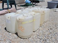 5 gallon plastic jugs (8) (R2)