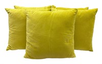 Set of Five Yellow Throw Pillows