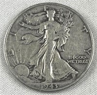 1943 Walking Liberty Silver Half Dollar, US 50c