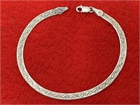 7in. Sterling Silver Italy Bracelet 4.05 Grams