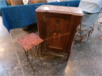 Wooden radio cabinet, plant stand (JIM)