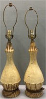 Pair MCM Art Pottery Lamps (As Is)