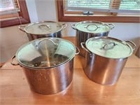 Stainless pots with lids