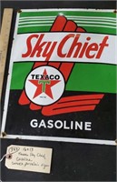 16x13 Texaco Sky Chief convex porcelain sign