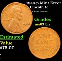 1944-p Lincoln Cent Mint Error 1c Grades Select Un