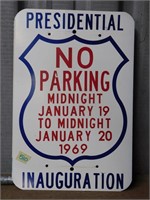 PRESIDENTIAL INAUGURATION 1969 NO PARKING SIGN
