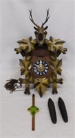 Vintage Germany cuckoo clock w/ stag head,