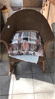 Vintage Brown Wicker Porch Chair