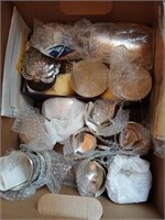 Mixed Box Lot of Pewter Creamer Cups and other