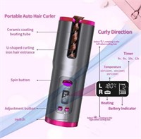 set of 2 Cordless Automatic Hair Curler