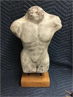 Male Torso Statue Damaged Under Left Arm Pit