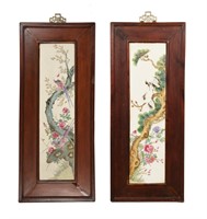 Pair of CHI. Framed Famille Rose Plaques, Republic