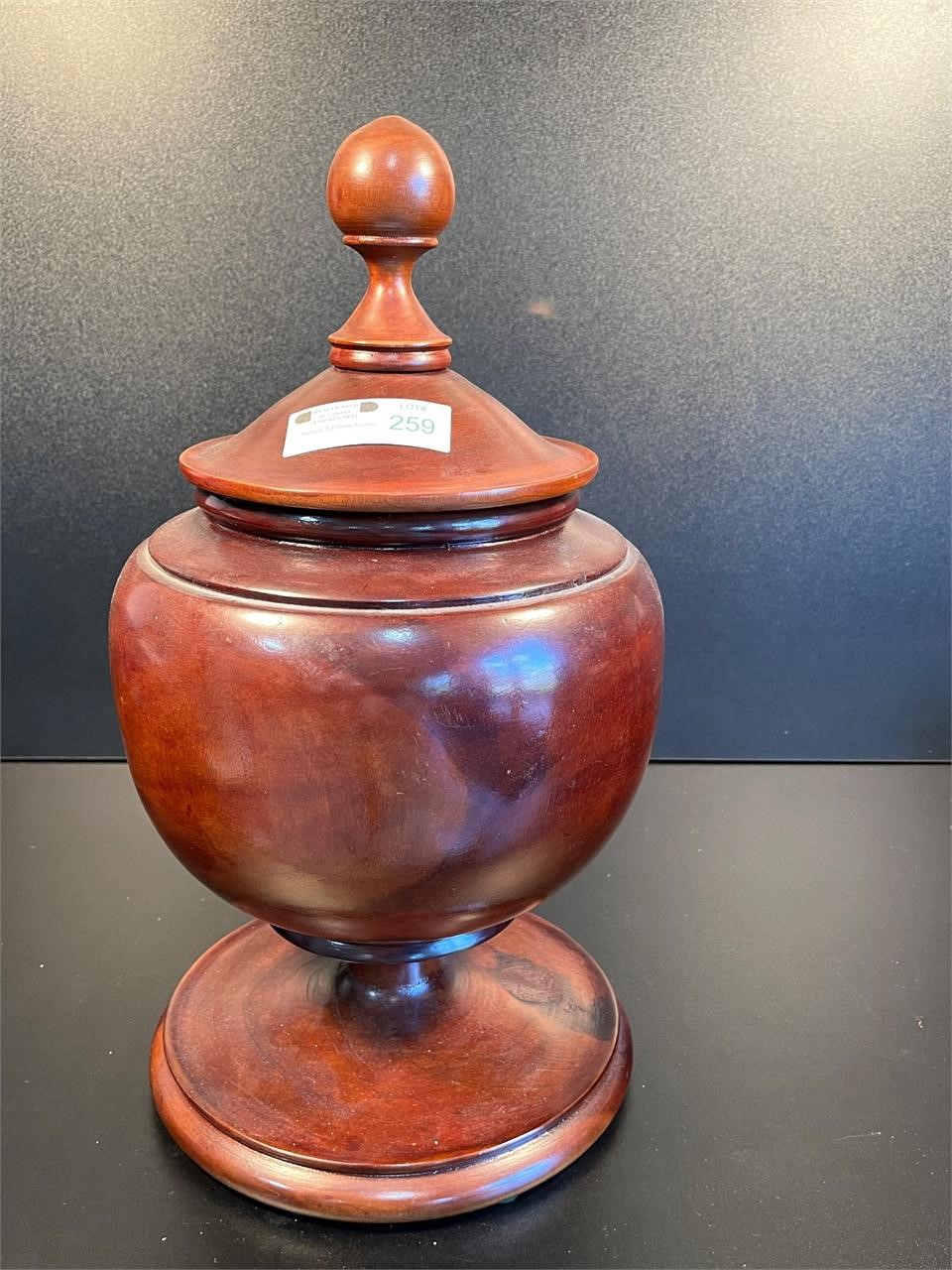 Carved Wooden Covered Compote