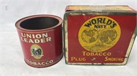 Tobacco tin lot worlds navy union leader cans