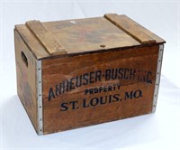 Vintage Budweiser Wood Box w Top