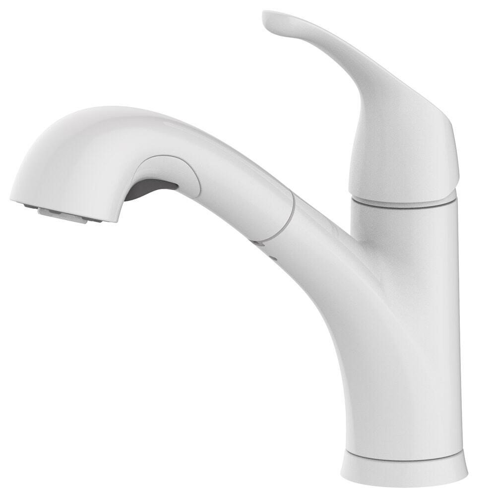 $50  EVERFIELD White Pull-out Kitchen Faucet w/ Sp