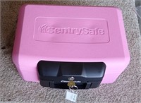 SMALL PINK SENTRY SAFE W/KEYS