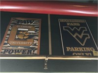 2-PIECE CLEMSON AND WEST VIRGINIA METAL SIGNS