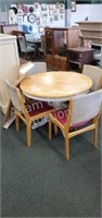 42 inch dining table with four upholstered chairs