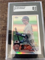 ToppsChrome Silver Adley Rutschman SP Rookie PSA 8