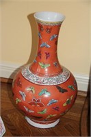 Large vintage Chinese butterfly vase