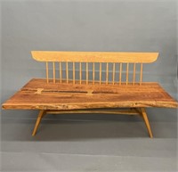 Mykl Messer ash and cherry settee.