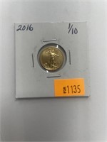 2016 5 dollar 1/10 oz gold coin