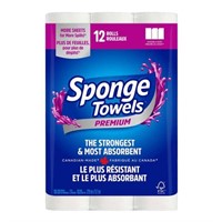 12-Pk Sponge Towels Premium Paper Towels