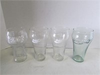 Lot of Four Collectible Pepsi, Coke Glasses