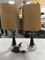 Pair of Mid Century 14 Inch Starburst Lamps