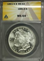 1881-S Morgan Dollar ANACS MS64