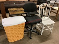 Laundry Hamper, Desk Chair, Wood Chair