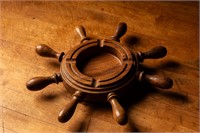 Vintage Wooden Ship's Wheel Ashtray