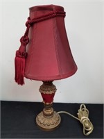 Vintage 17 inch table lamp with curtain tie back