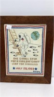 Moon landing cross-stitch ,1970, One Small Step