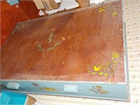 Large Dutch painted wooden blanket box 42x27x10