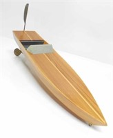 HAND CRAFTED WOOD POND BOAT BY JOHN BRAZEAU