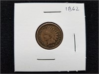 1862 Indian Head Penny Civil War Era