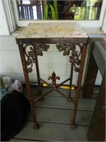 Iron Base with Marble Top Small Planter's Table