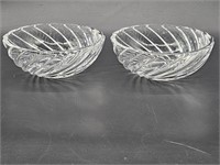 (2) Crystal Swirl 5.25in Bowls